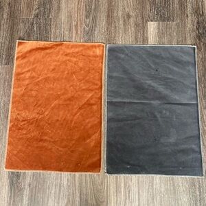 Timothy Oulton "Cotton Velvet" Large Fabric Panels - Ochre & Charcoal